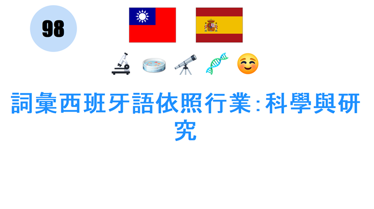 詞彙西班牙語依照行業：科學與研究